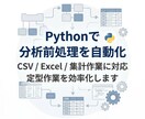 Pythonで分析前処理を自動化します 博士卒・現役メガベンチャーアナリストが初回価格で対応 イメージ1