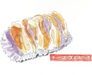 雑誌、ウェブ、メニューに載せる食べ物を描きます 飲食店のメニュー、レシピ、カードに載せる手描き風イラスト イメージ4