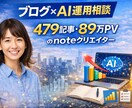 ブログ×AI運用相談｜記事量産方法を壁打ちします 479記事執筆のnoteクリエイターが戦略立案 イメージ1