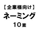 企業様向け　高品質な【ネーミング１０案】書きます １００案以上の中から、効果的な１０案を選ぶ。それがプロの技。 イメージ1