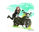 バイク、車と一緒のイラスト描きます アイコン、ギフトにも喜ばれる完全オリジナルイラスト イメージ8