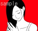スタイリッシュな人物線画を描きます 胸までの人物(モノクロ)＋背景単色で1500円！ イメージ2