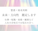 未来・方向性、霊感鑑定・姓名判断占いで視ます 仕事、恋愛など今後の人生に迷われている方、詳しく占います イメージ1
