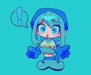 スピード納品可　カラフルなミニキャラを描きます SNSアイコン用に使用できるイラストです！！ イメージ1