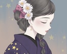 和風・和服専門｜儚げで凛とした人物イラスト描きます 〖商用無料〗SNS・YouTubeアイコンなど多用途OK イメージ1