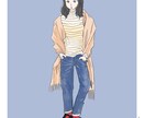 可愛い女の子描きます お洒落な服を着た女の子を描きます イメージ5