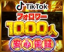 TikTokフォロワー1000人増やします TikTok フォロワー ティックトック 即対応✨ イメージ1