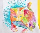 水彩でカラフルな動物やペットの似顔絵を手描きします ペットを飼っている方、友人へのプレゼントや自宅インテリアに。 イメージ6
