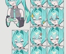 表情差分20枚の腰上イラストかきます 実況など右下に配置する動画内イラスト イメージ1