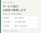 条件に合うサービスを調べて比較表にまとめます 最大5候補・出典付き／やり取りは文章だけ イメージ1
