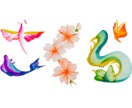 世界にひとつのカラフルな花文字を描きます お好きな文字でお描き致します好きな絵柄も選べます❣️ イメージ4
