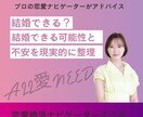 あなたが結婚できる可能性をしっかりみます 結婚に対する不安を現実的に整理します イメージ1
