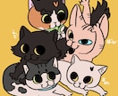 猫ちゃんの愉快な似顔絵を描きます 走り回ってる様なアグレッシブから凛としたおすましまで イメージ2