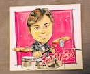水彩とペンで温かい似顔絵を描きますます 世界に一枚！手描きの風合いが魅力の似顔絵色紙をお届けします イメージ8