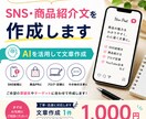 SNS・商品紹介文を作成します SNS投稿文1本＋キャッチコピー3案＋無料修正1 イメージ1