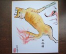 送料込み【かわいいペットのイラスト色紙】描きます アナログで扇子や色紙を300本描いた絵師によるペット一点物 イメージ3
