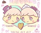 お2人のストーリーをウェディングイラストにします お二人をスイーツモチーフのゆるかわキャライラストにします♡ イメージ3
