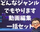 丸投げセット！！どんなジャンルでもやります 一括丸投げ動画編集セット！！どんなジャンルでもどうぞ！！ イメージ1