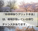 どうしても勝てない方へ、現状を打破させます 半裁量「指値順張りグリッド手法」をお教えします。 イメージ3