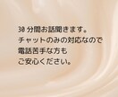まとまっていなくても大丈夫、30分聞きます 考えすぎて疲れた方へ、否定せず静かに受け止めます。 イメージ1