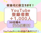 YouTubeチャンネル登録者数増やします 素早く収益化できるチャンス！1,000〜増加可能！！ イメージ1