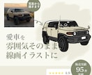 愛車を雰囲気そのままシンプル線画イラストにします 車 バイク 愛車 納車 記念日 プレゼント インテリア イメージ2