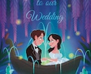素敵なウェルカムボード用イラストを描きますます 海外アニメ風イラストであなたの結婚式をお手伝いします。 イメージ2