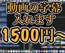 動画の字幕つけます [業界最安値]破格5分以内の動画1000円！ イメージ1