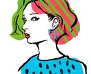 おしゃれなタッチで似顔絵描きます おしゃれでちょっと個性的なビビットな色合いのテイスト イメージ3