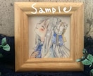 ミニ原画(約5.5×5.5cm)描きます 約7.5×7.5cmの額に入れて納品します！ イメージ2