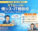 月1人日から中小企業向け 情シス・IT顧問致します SIerからのの第三者視点、インフラ・業務・コストを見れます イメージ1