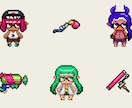スプラトゥーンのイカしたドット絵アイコン描きます SNSアイコンやチームメンバーへのプレゼントに！ イメージ1