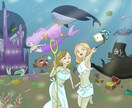 アニメ風タッチでSNS用アイコン、似顔絵描きます ファンタジーな場所での似顔絵描きます イメージ2