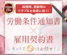 労働条件通知書と雇用契約書をセットで作成します 社労士作成！法対応も安心の雇用契約書セット イメージ1