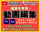 YouTube長尺＆shorts動画編集します カットやテロップ、エフェクトや画像入れまで全部可能！ イメージ1