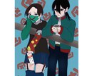 シンプルでレトロ風なイラストをデジタルで描きます ご依頼に合わせて構図設定等はいたします。2次創作☓ イメージ1