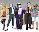 TRPGや同人ゲームの立ち絵をお描きします 全身/表情10種類+１。商用利用込。素材化前提プランです。 イメージ3