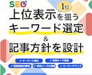 上位表示を狙うキーワード選定と記事方針提案します マーケテイングのプロが、検索意図から記事テーマを設計 イメージ1