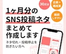 SNSの30日分のSNS投稿企画・ネタ出します 1ヶ月分のSNS投稿ネタと構成案を作成します！ イメージ1