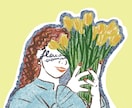 商用可！花をミックスしたおしゃれな人物像描きます 誕生花や好きな花でオリジナルアイコンや挿絵やPR名刺にも！ イメージ6