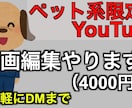 ペット系Youtubeの動画編集を承ります ペット系YouTuber限定！時間がない方！動画編集やります イメージ1