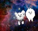ペットのワンちゃんイラスト描きます 【犬限定】✰︎あなたのワンちゃんを宇宙に浮かばせませんか✰︎ イメージ5