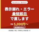 WordPress表示崩れエラー最短即日修正します 原因調査から再発防止まで。急ぎのトラブルに即対応 イメージ1