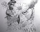 動物×花のアート風イラスト描きます 動物や大切なペットを幻想的なイラストにします イメージ2