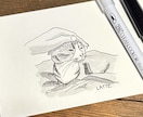 ペットの猫を白黒ペン画でポストカードに描きます アナログのペン画で味のある一枚を〜郵送のみ対応〜 イメージ2