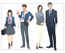 立ち絵制作【スーツ・制服】商用利用できます ビジネスシーンで使いやすい頭身高めのイラスト イメージ4