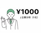 格安！¥1000！面倒な企業分析をお手伝いします 時間・労力が奪われる企業分析。是非お任せください！ イメージ1