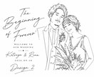 ウェディングラインアートポスターを作成いたします ウェディングラインアートポスター｜ウェルカムボード風 イメージ7