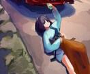 背景とキャラを描きます 写真やイメージからイラストを描きます イメージ1
