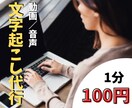 動画・音声ファイルから文字起こし致します 文字起こし代行を利用してあなたの時間を増やしましょう イメージ1